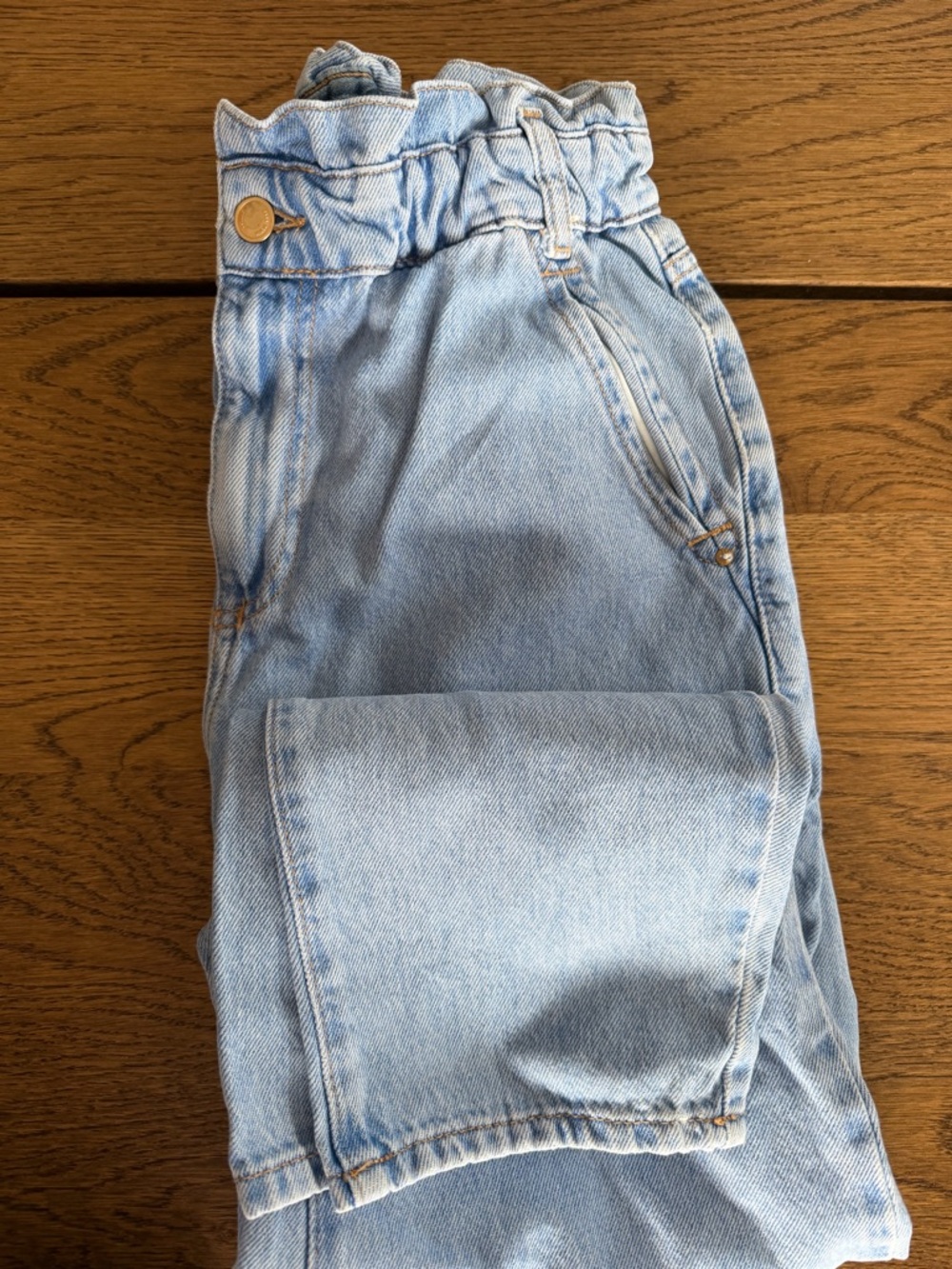 Light Blue Women's Paperbag Waist Jeans